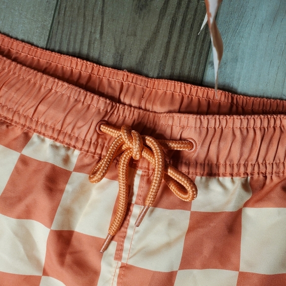 NWT Mad Engine Men's Orange Checked Swim Trunks Size XXL - Picture 6 of 14